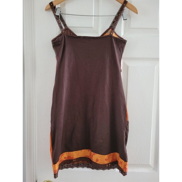 Savage Couture Brown Orange Patchwork dress Boho size Small Embroidered festival - Picture 5 of 10